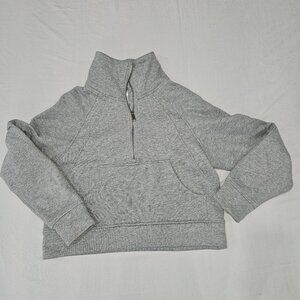 S Body Gray cropped quarter zip